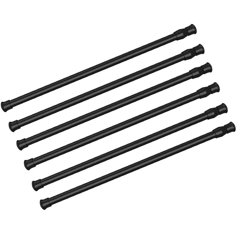 kimwason 6 Pack Spring Tension Curtain Rod Adjustable Length for Kitchen, Bathroom, Cupboard, Wardrobe, Window, Bookshelf DIY Projects - Image 1